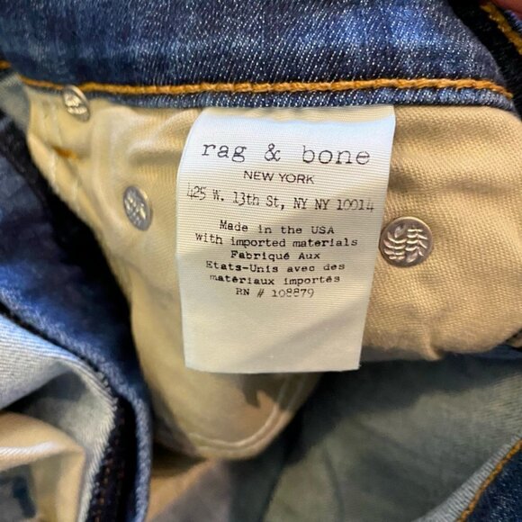 Rag & Bone Womens Ankle Slim Skinny Jeans Blue High Rise Pockets Denim 28 New - Picture 7 of 12